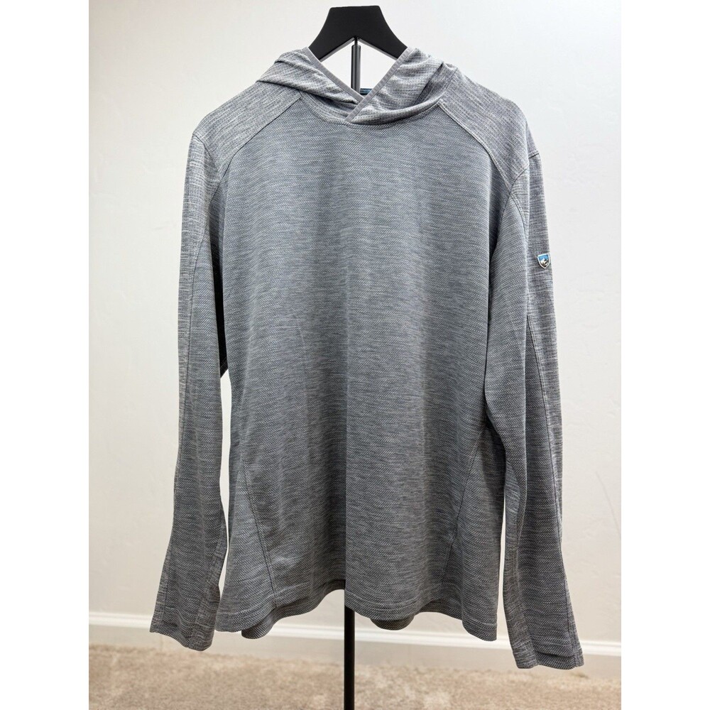 Kuhl Hoodie XL Gray Performance Pullover Long Sleeve Lightweight Outdoor